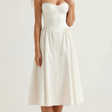 Odete - Midi Dress with Structured Bodice