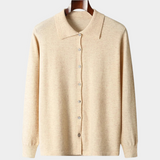Cardigan em lã merino super fina