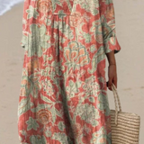 Elis - Vestido Vintage com Padrão Floral