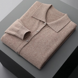Cardigan em lã merino super fina