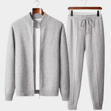 Conjunto Sofisticado de Lã Merino Extra-Fina em Cinza Claro - Luzzo