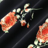 Glória - Midi Dress in Black Floral Print