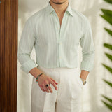 Camisa Seersucker com Listras Positano