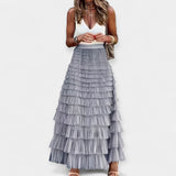 Saia Boho com Detalhes em Cetim
