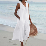 Robe Celeste com Decote em V Elegante