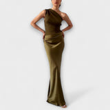 Luna - Elegante vestido assimétrico de cetim