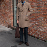 Palton Vintage Holmes com Estampa Houndstooth e Frente Dupla