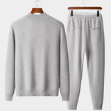 Conjunto Sofisticado de Lã Merino Extra-Fina em Cinza Claro - Luzzo