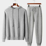 Conjunto de Relaxamento Alain em Cashmere Premium na Cor Cinza Claro