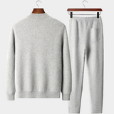 Conjunto de Relaxamento em Cachemira Premium Cinza Claro - Modelo Denis