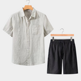 Conjunto de Verão Dolce Vita com Mangas Curtas - Bege e Preto