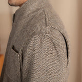Blazer Eton Desportivo em Lã com Estampa Herringbone