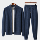 Conjunto de Jantar Luzzо em Lã Merino Extra-Fina na Cor Azul Marinho