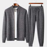 Conjunto de Lã Merino Extra-Fina em Cinza Escuro - Luzzo