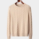 Pullover de lã merino extra-fina com detalhe em cordão