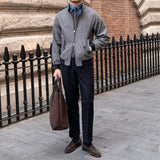 Casaco Harrington de Lã com Estampa Herringbone