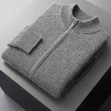 Cardigan de Cashmere Premium com Acabamentos em Canelado