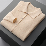 Cardigan em lã merino super fina