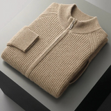 Cardigan de Cashmere Premium com Acabamentos em Canelado