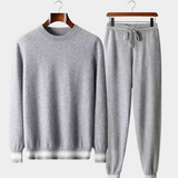 Conjunto de Relaxamento em Cashmere Premium Cinza Claro - Estilo Viena