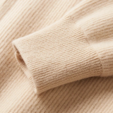 Cardigan de lã merino extra-fina com fecho de correr e detalhes em rib