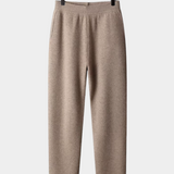 Calças de Cashmere Premium com Corte Reto