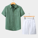 Conjunto de Verão Dolce Vita com Mangas Curtas - Verde e Branco