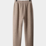 Calças de Cashmere Premium com Corte Reto