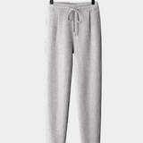Calças de Cashmere Premium com Plissado
