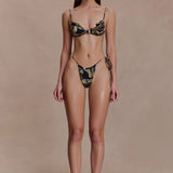 Bikini Rosmunda com Faldões - Estampa Verde Fluid Reverie