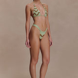 Bikini Triangular Sage Robyn com Detalhes em Pérolas