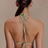 Bikini Triangular Sage Robyn com Detalhes em Pérolas