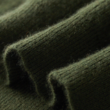 Pullover 100% Caxemira com Mangas Caneladas e Zíper Frontal