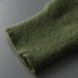 Pullover 100% Caxemira com Mangas Caneladas e Zíper Frontal