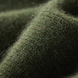 Pullover 100% Caxemira com Mangas Caneladas e Zíper Frontal