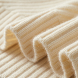 Suéter de Caxemira Puro com Gola Alta e Estampa Ivory