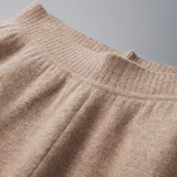 Calças de Cashmere Premium com Corte Reto
