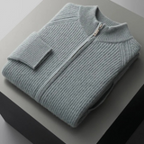 Cardigan de Cashmere Premium com Acabamentos em Canelado