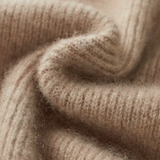 Cardigan de lã merino extra-fina com fechamento e detalhes em ribana