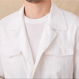 Camisa de Linho com Gola Tipo Como