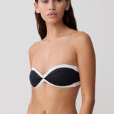 Top de Bikini sem Suporte BRIAR - Preto e Branco