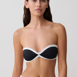 Top de Bikini sem Suporte BRIAR - Preto e Branco