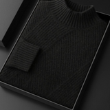 Suéter Preto de Cashmere 100% com Design Sofisticado