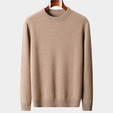 Pullover Bege em Cashmere 100% com Decote Redondo