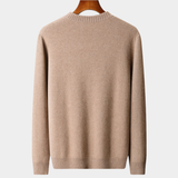 Pullover Bege em Cashmere 100% com Decote Redondo