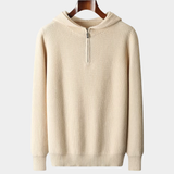 Meia Zip em Lã Merino Extra-Fina com Fecho de Correr