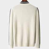Cardigan de lã merino extra-fina com fecho de correr, disponível em duas cores