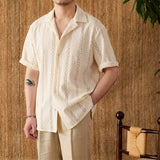 Camiseta de Algodão Tricotada com Mangas Curtas e Bordado