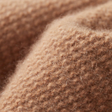 Cardigan de Caxemira Puro com Fecho de Correr em Mostarda Texturizada