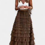 Saia Boho com Detalhes em Cetim
